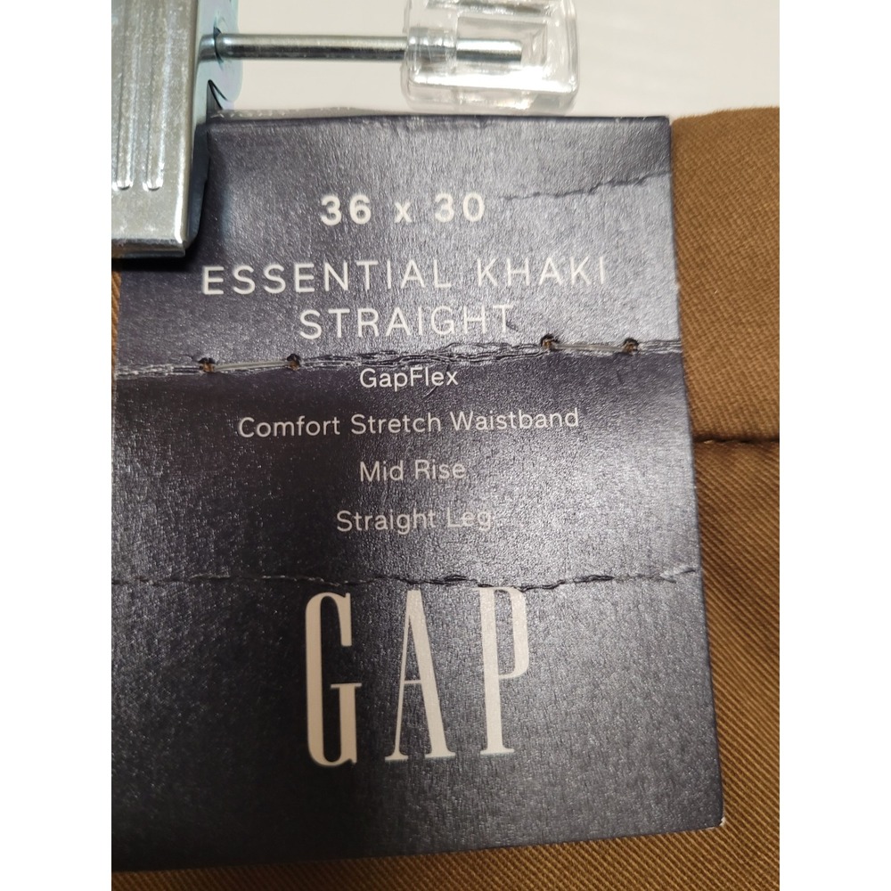 Gap Essential Khaki Straight Cognac GapFlex Chino's Stretch Pants 36x30 NWT - Picture 5 of 7